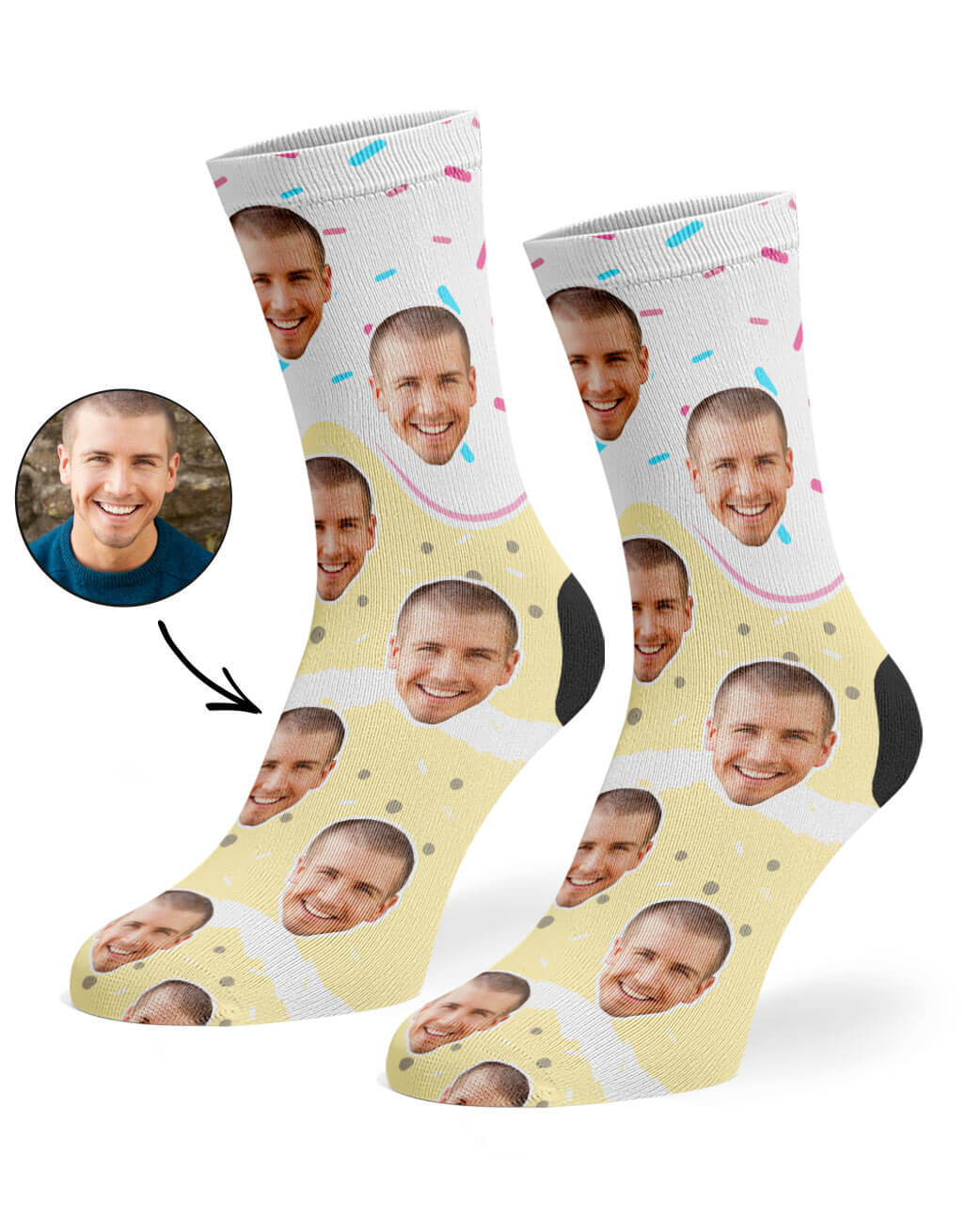 Birthday Cake Vanilla Custom Socks