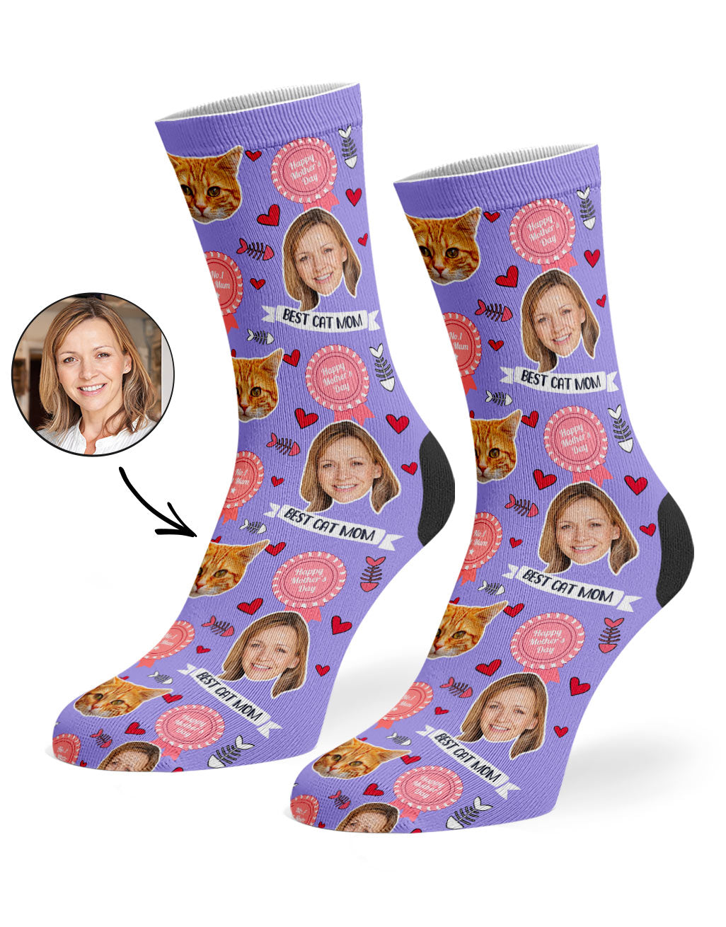 Best Cat Mom Custom Socks
