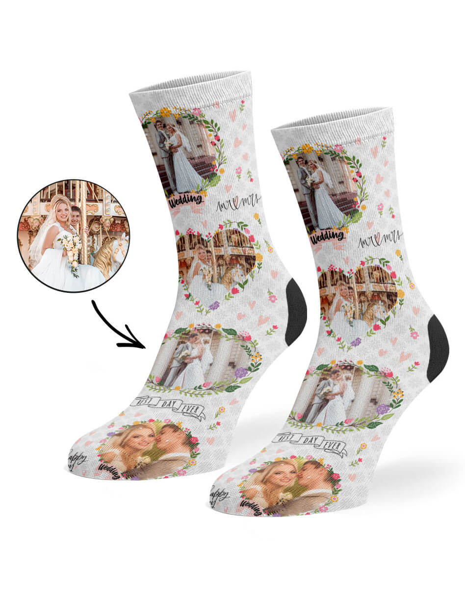 Wedding Photo Collage Custom Socks