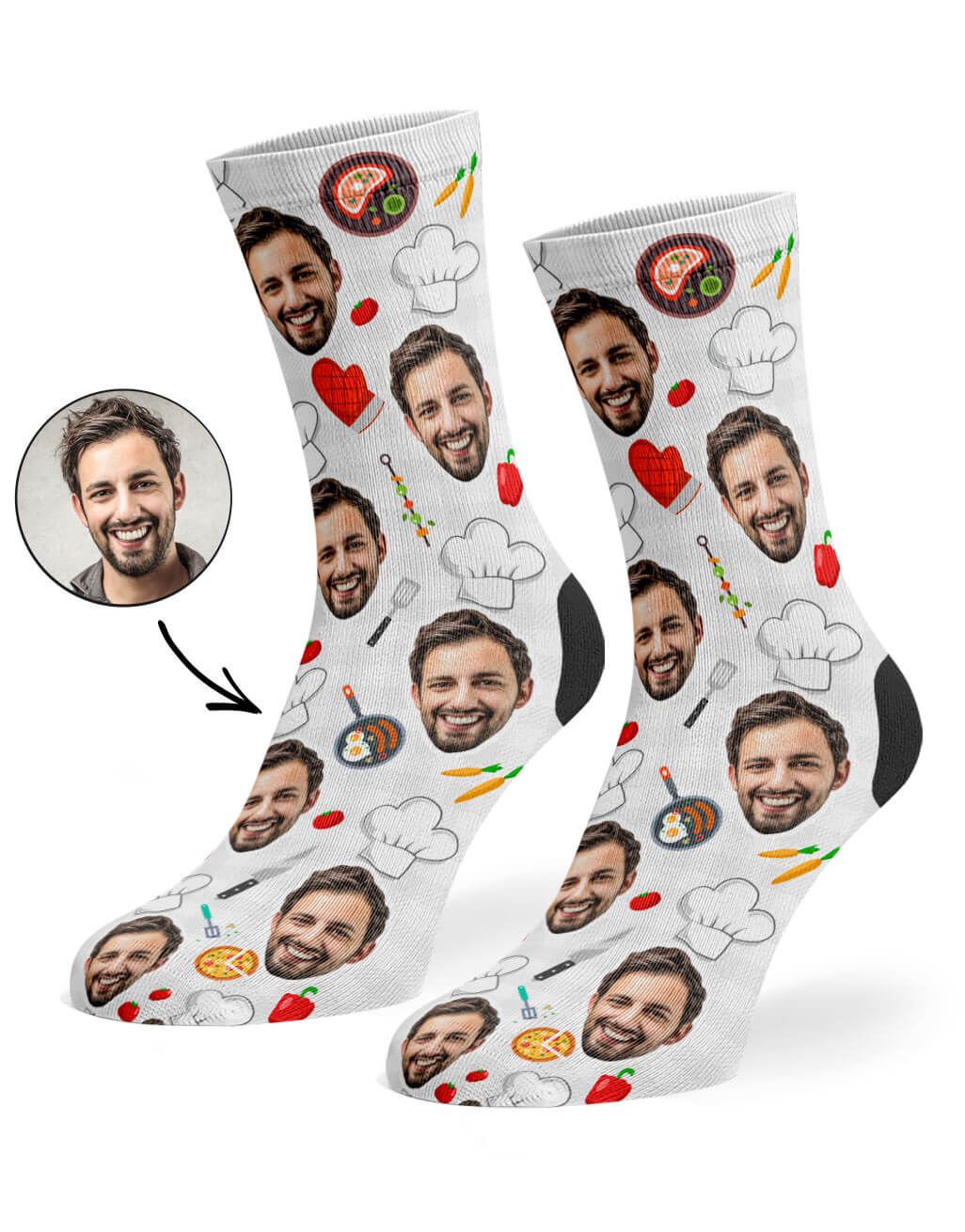 Chef Face Custom Socks
