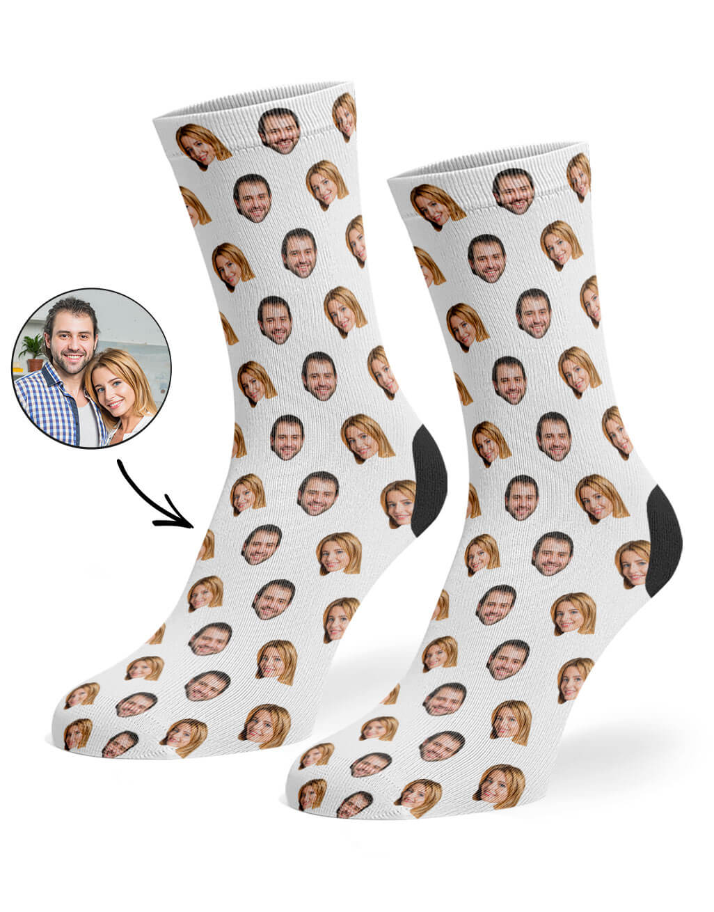 Couples Face Pattern Custom Socks