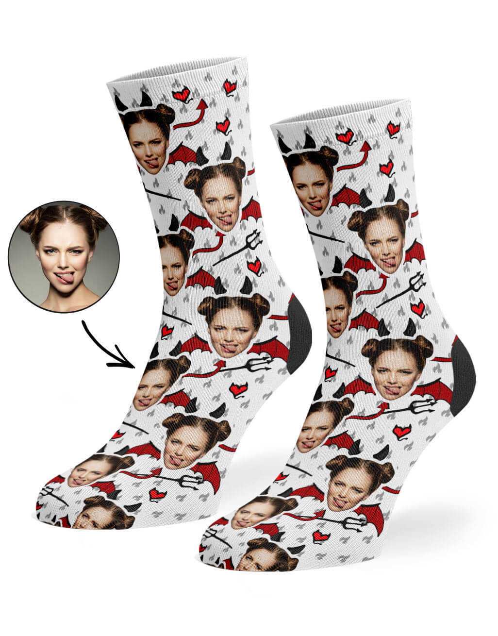 Devil Face Custom Socks