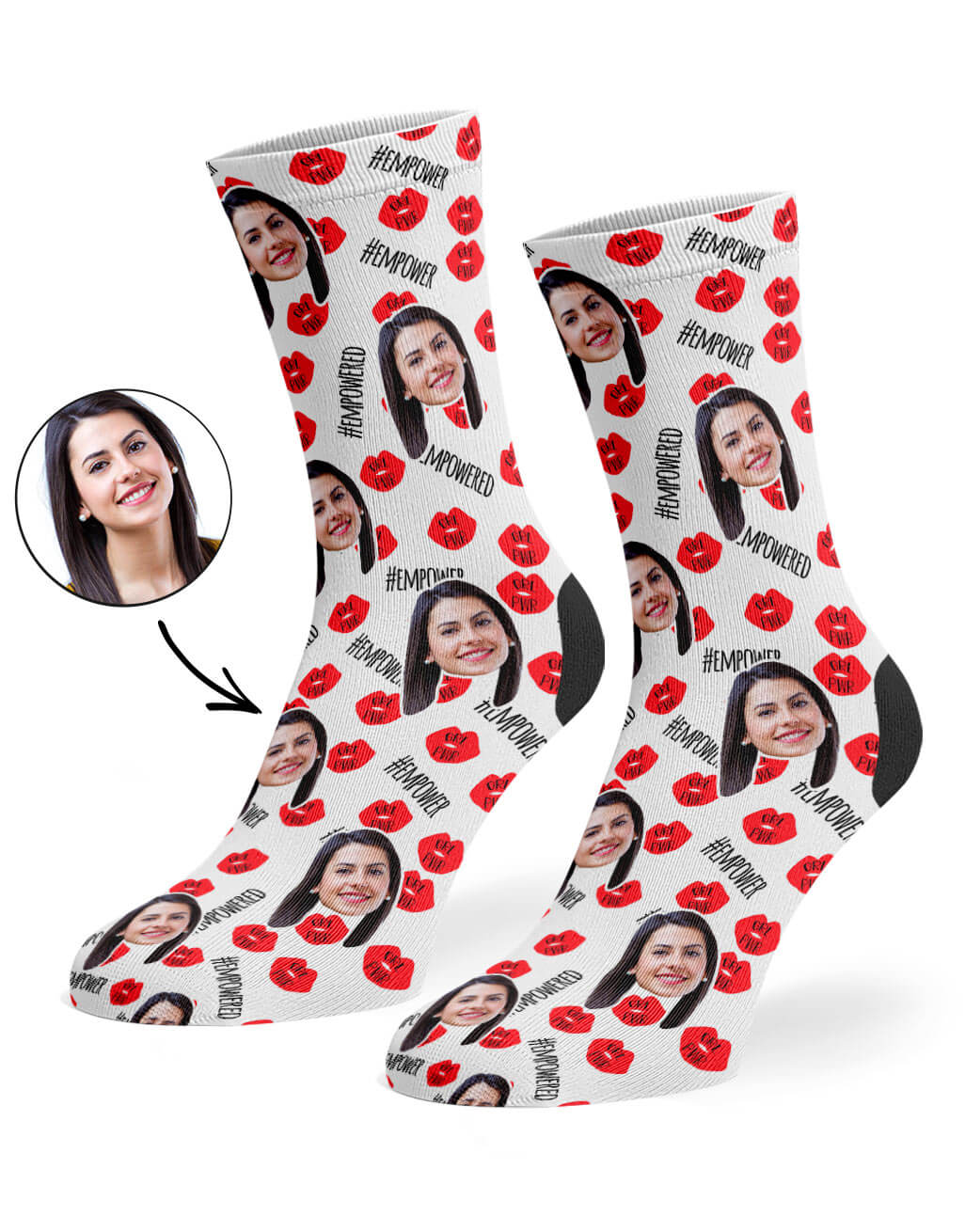 Girl Power Lips Custom Socks