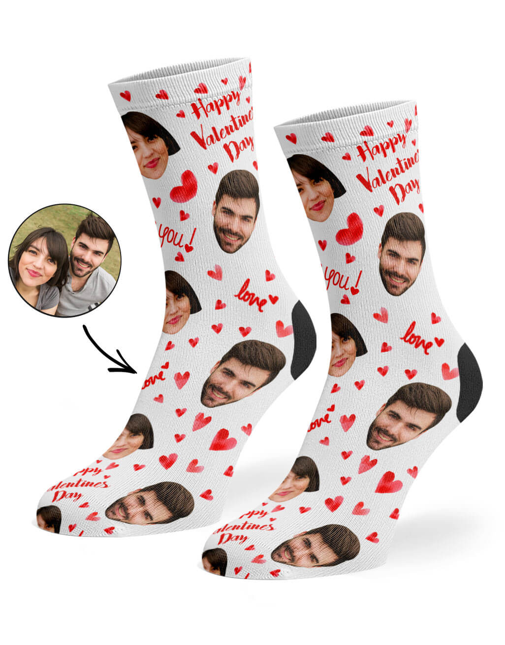 Happy Valentines Custom Socks