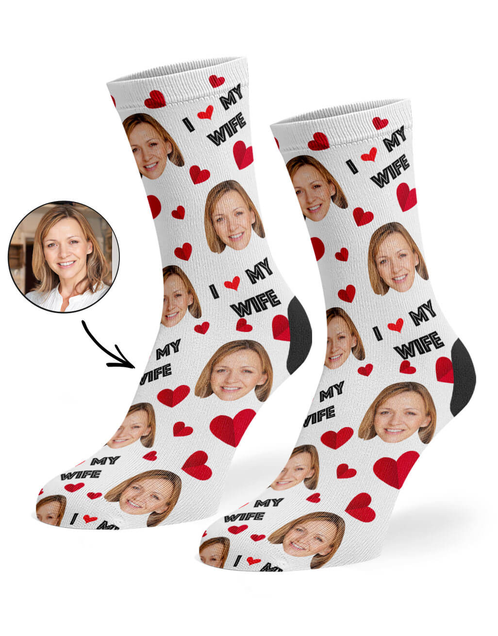 I Love My Wife Custom Socks