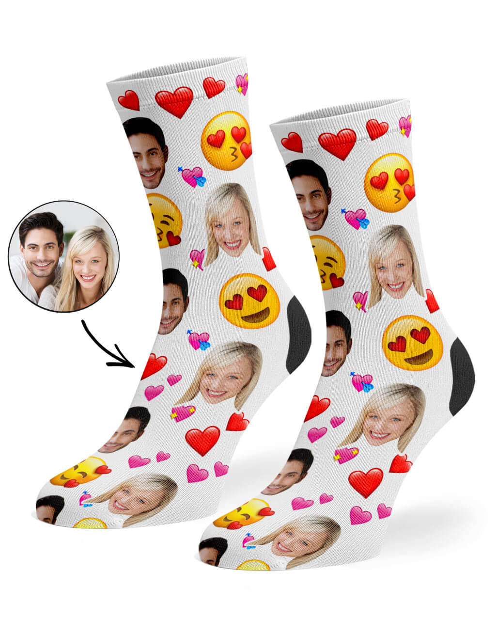 Love Emoji Custom Socks