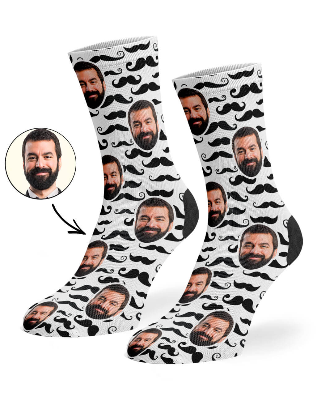 Moustache Pattern Custom Socks