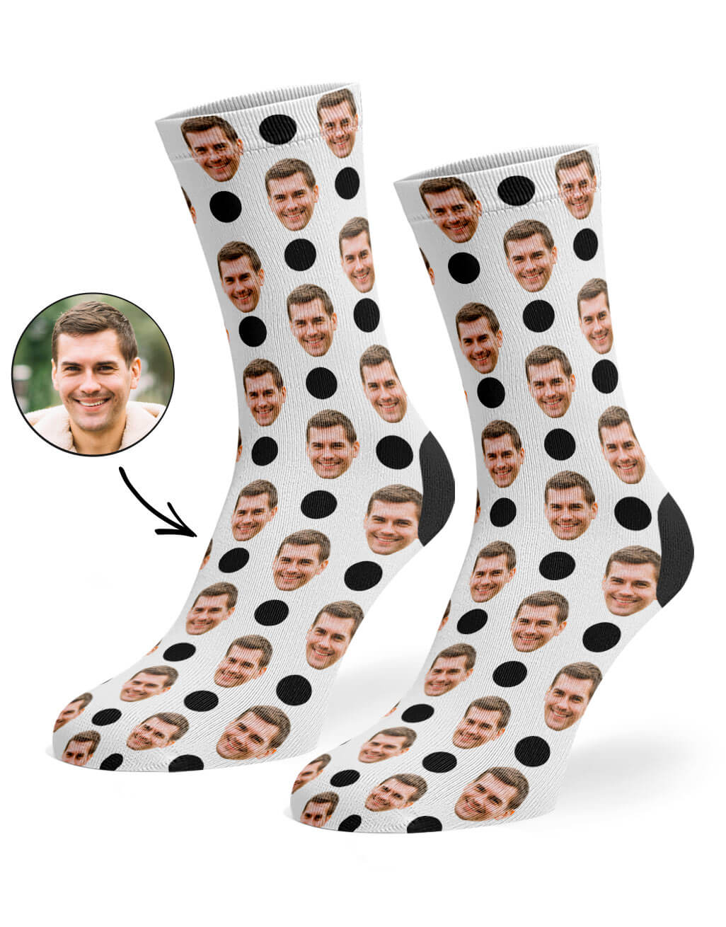Polka Face Custom Socks