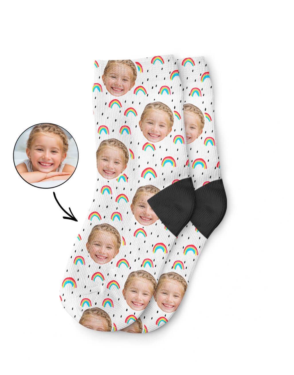 Rainbow Face Kids Socks
