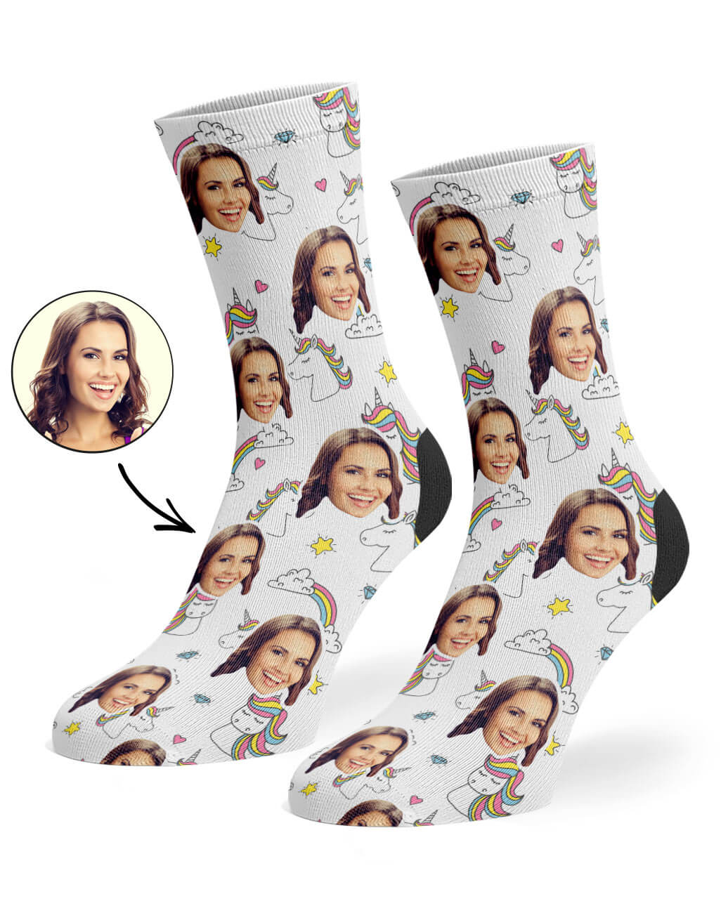 Rainbow Unicorn Custom Socks