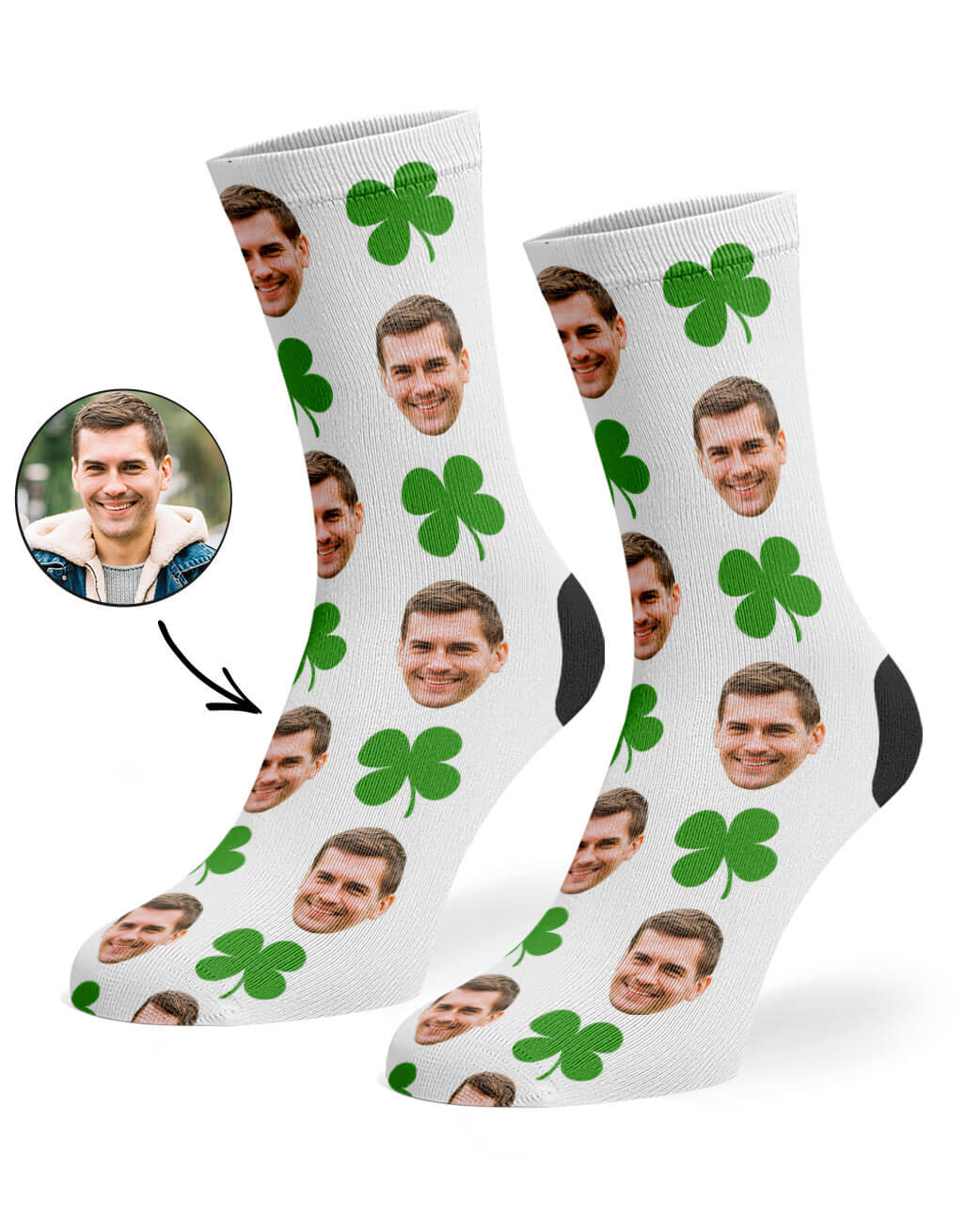 Shamrock Face Custom Socks