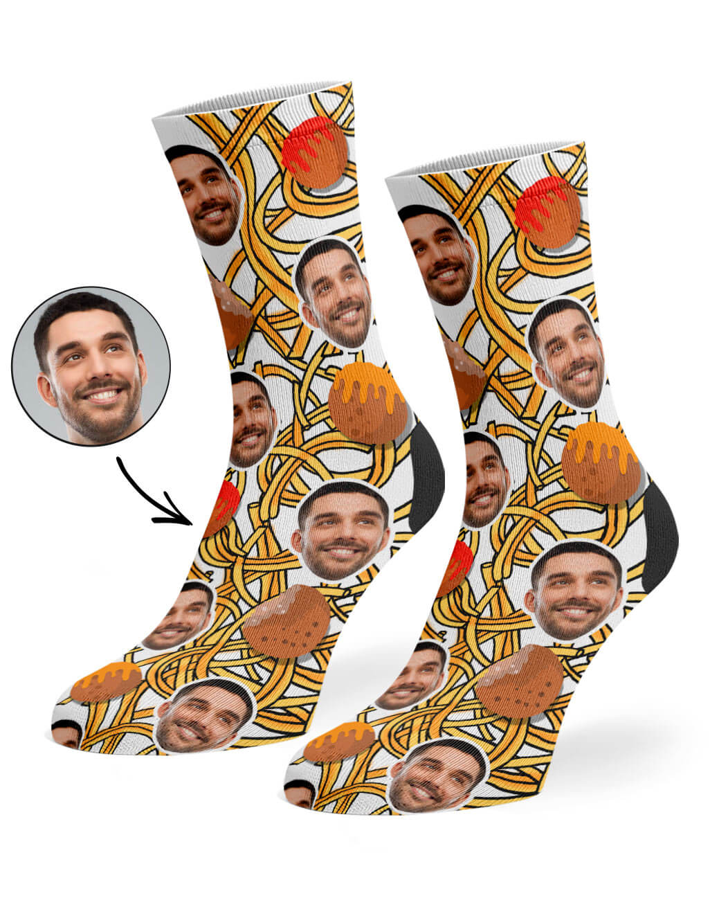 Spaghetti & Meatballs Custom Socks