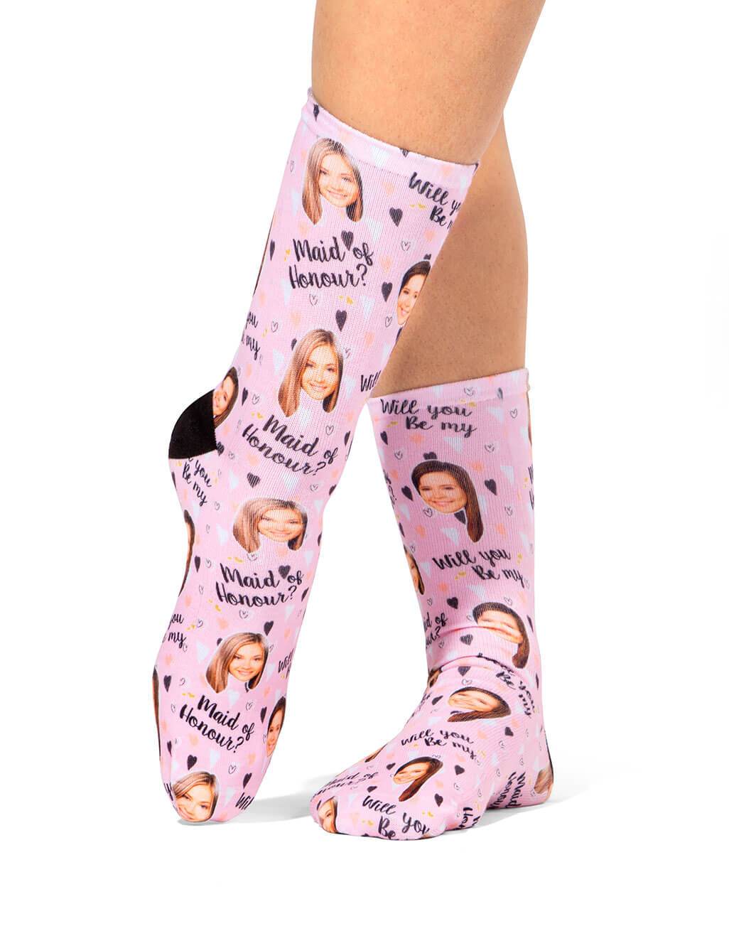 Will You Be My Maid Of Honour? Custom Socks