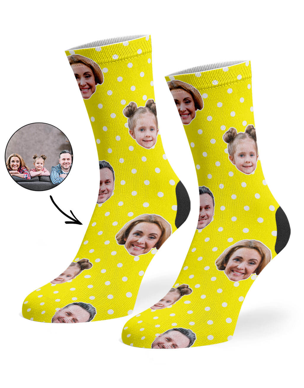 Family Polka Face Custom Socks