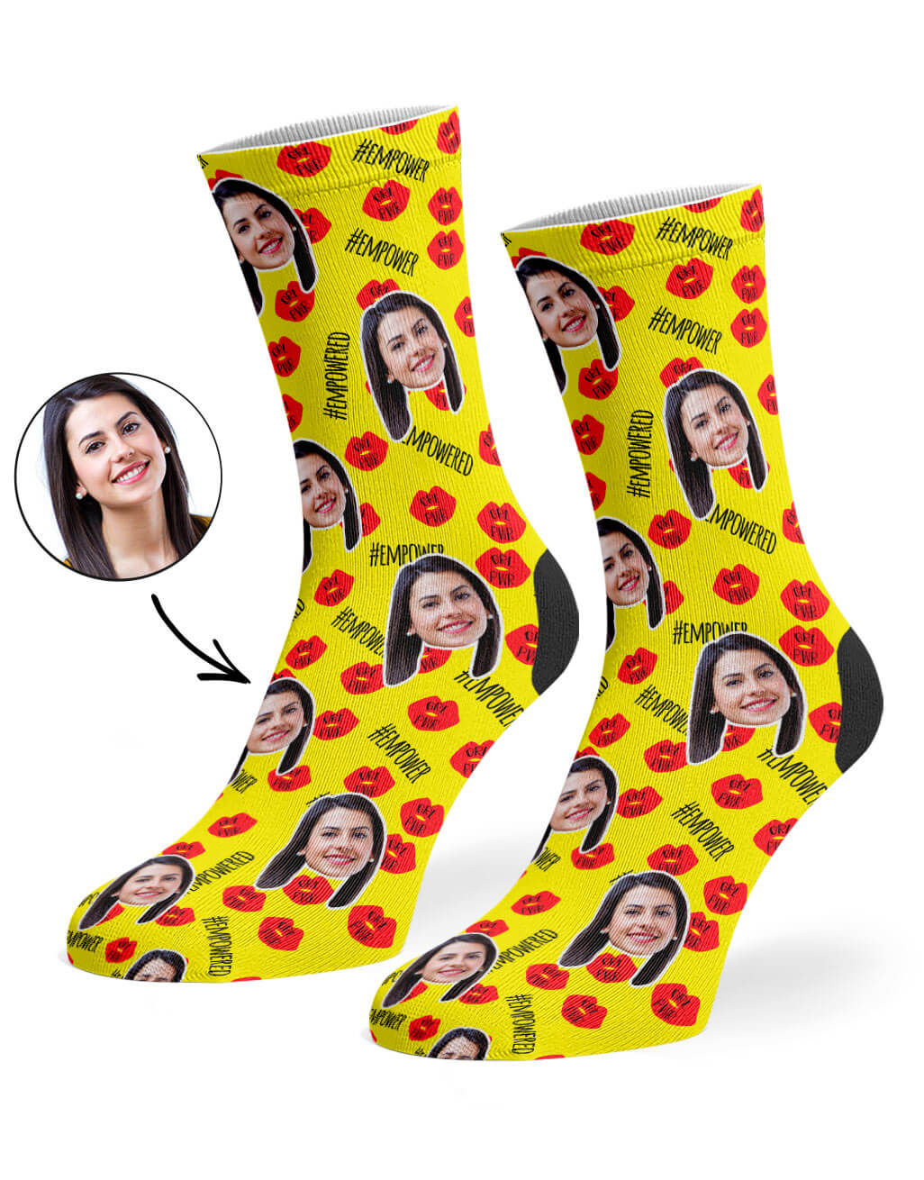 Girl Power Lips Custom Socks