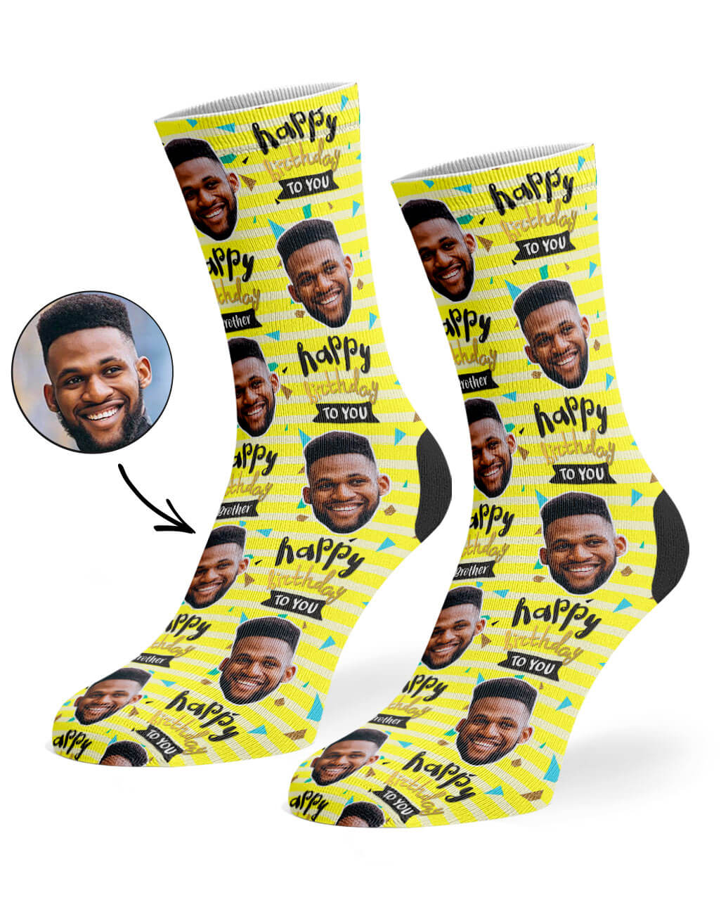 Happy Birthday Brother Custom Socks