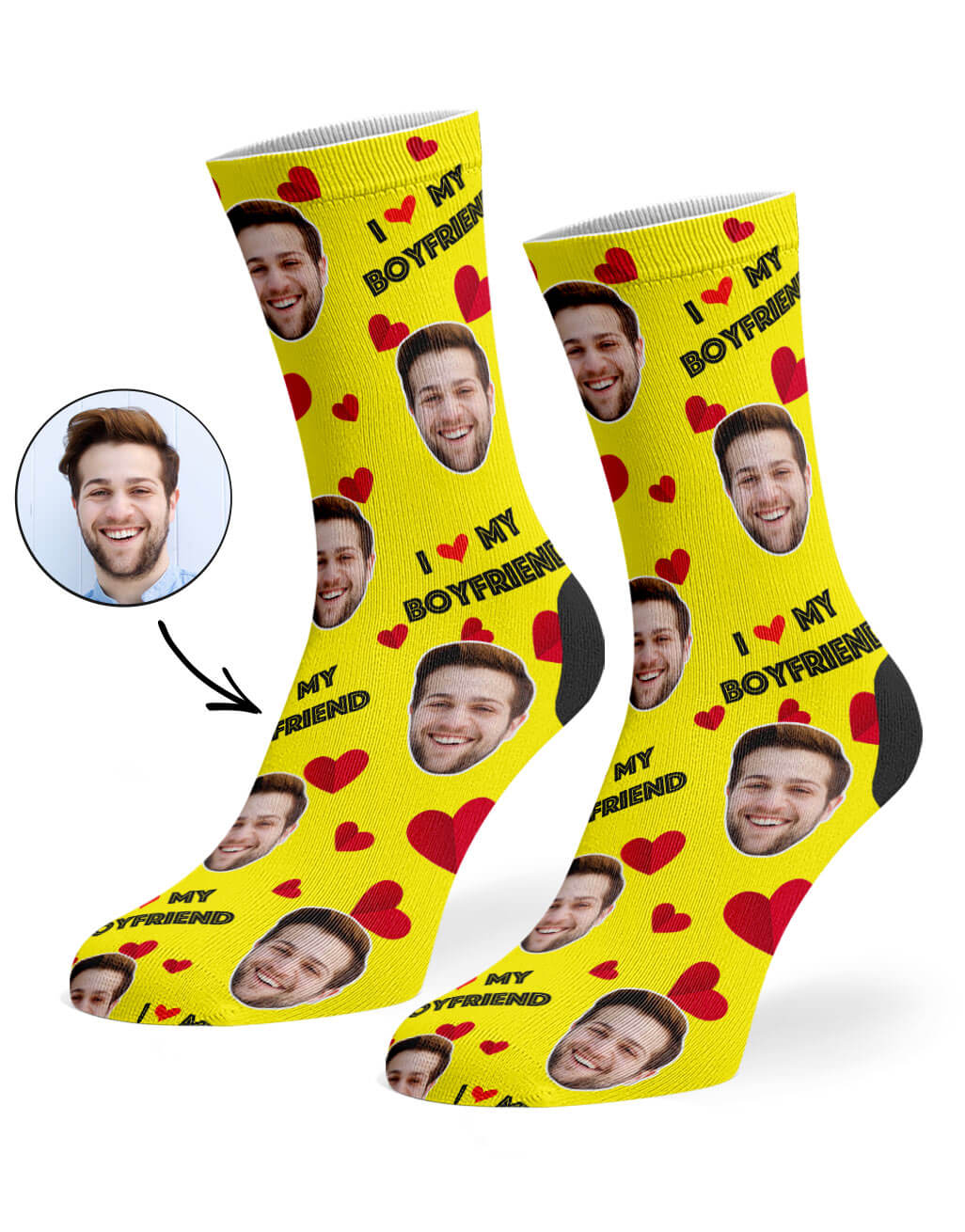 I Love My Boyfriend Custom Socks