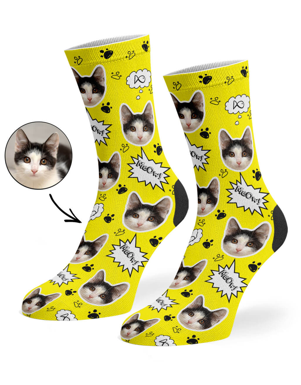Your Cat Meow Custom Socks