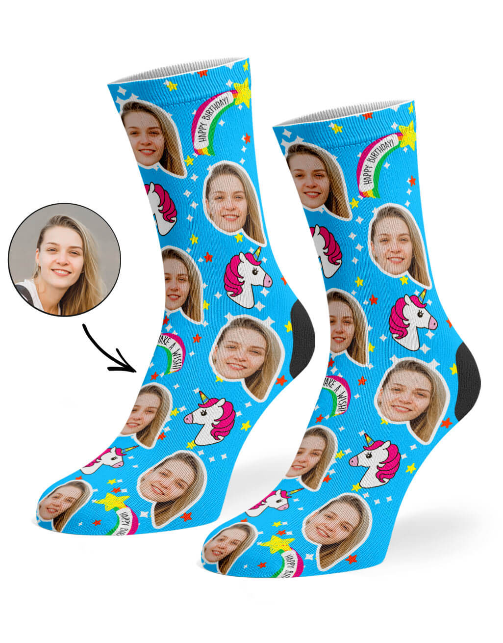 Unicorn Birthday Custom Socks
