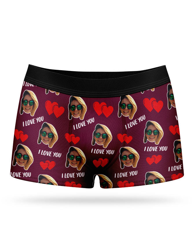 I Love you Valentines Custom Boxers