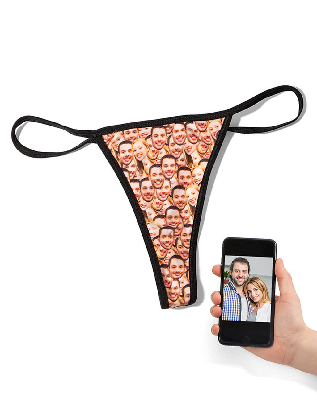 Couples Face Mash Custom Thong