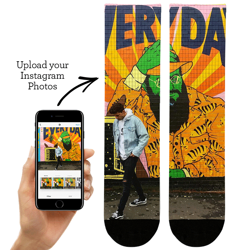 instagram photo custom socks